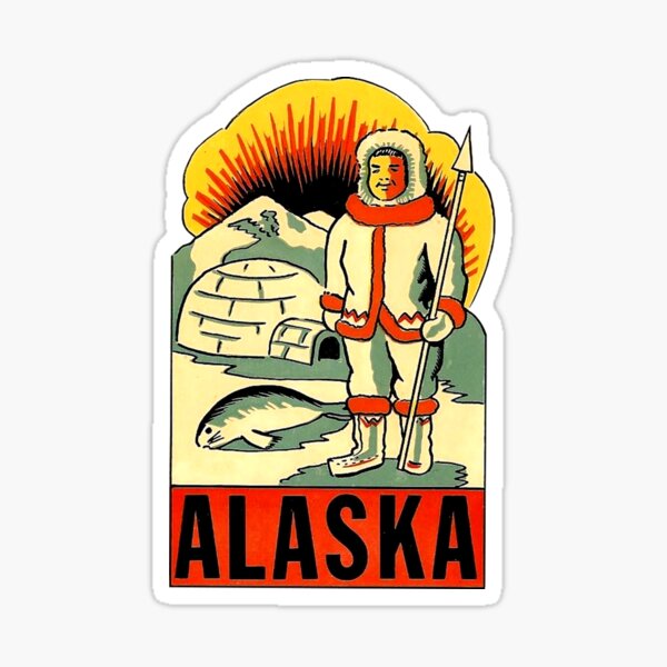 Item preview, Alaska Inuit State Vintage Travel Decal designed and sold by hilda74.