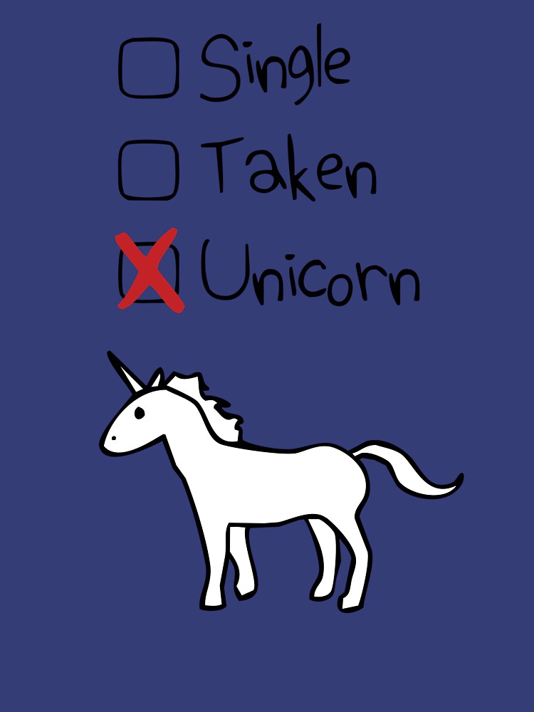 Thumbnail 3 of 3, Fitted V-Neck T-Shirt, Single? Taken? Unicorn! designed and sold by jezkemp.