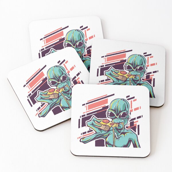 Item preview, Pizza Eating Alien I Hippster UFO Alien designed and sold by Amazing Designs.