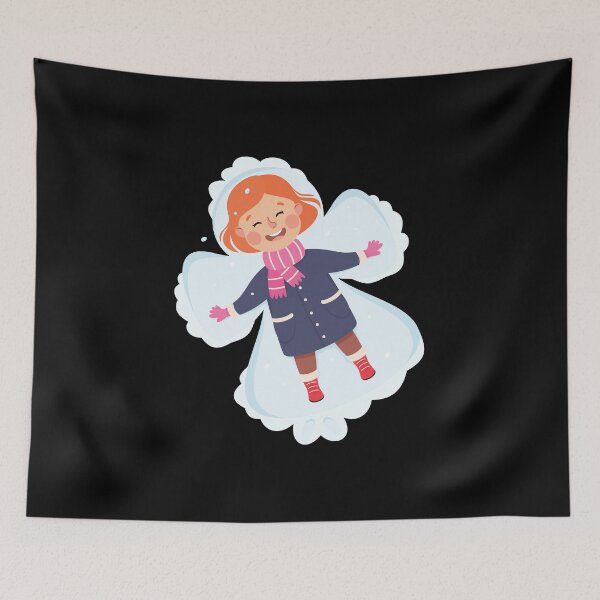 Item preview, Happy Cute Girl Making Snow Angel  designed and sold by The-Muse.