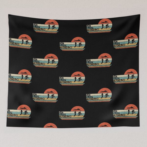 Item preview, Retro vintage Eat sleep Triathlon designed and sold by SweetPea49.