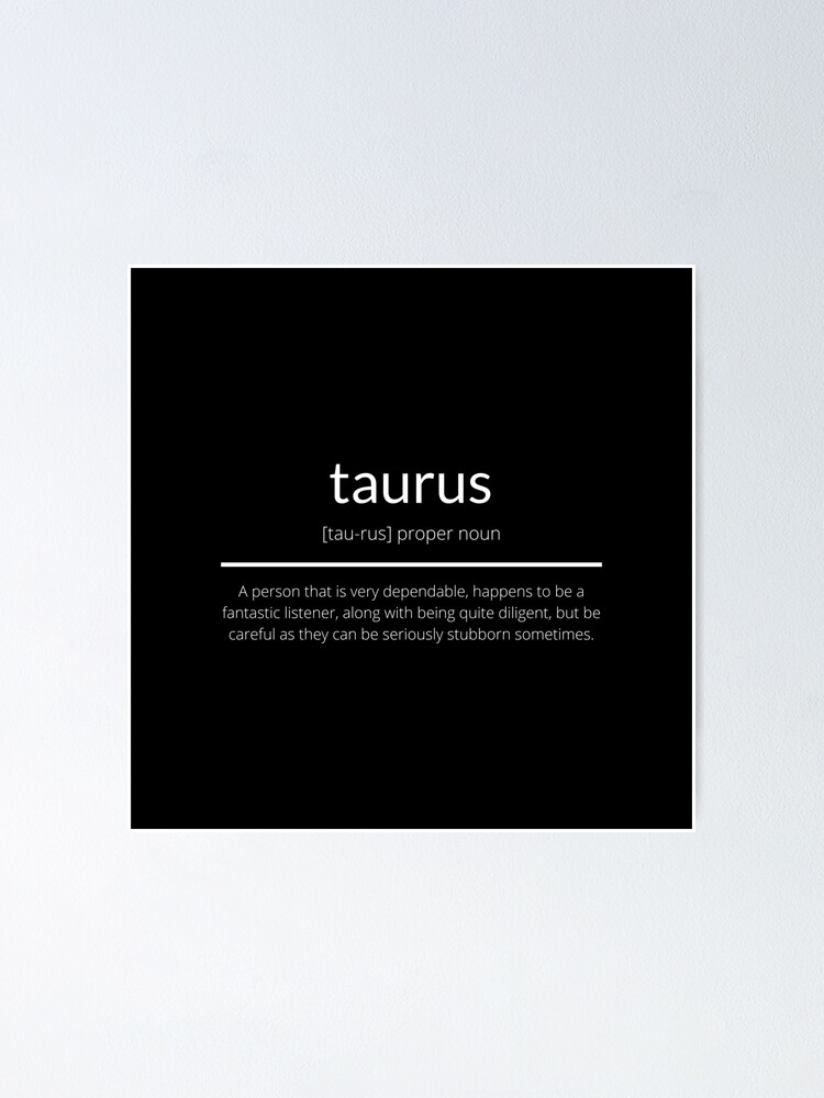 Taurus Definition Poster