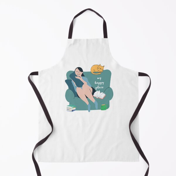 Item preview, My Happy Place Is With My Cat and Books Introvert Gift designed and sold by Nathalie Aynié.