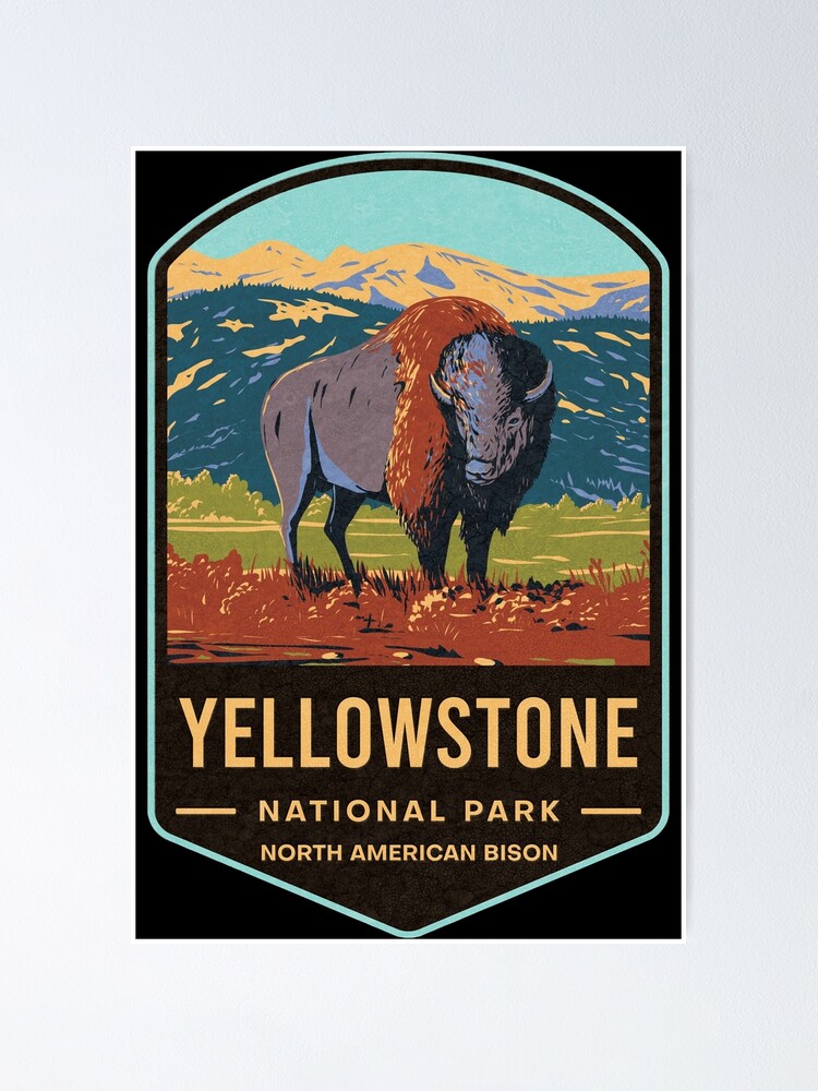 klynke Produktiv magnet Yellowstone National Park American Bison" Poster for Sale by JordanHolmes |  Redbubble