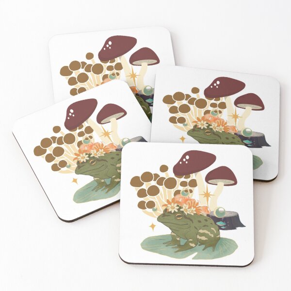 Item preview, Magical frog under mushrooms- Vintage retro anime designed and sold by Kawaiishizz.