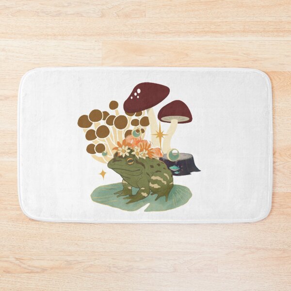 Item preview, Magical frog under mushrooms- Vintage retro anime designed and sold by Kawaiishizz.