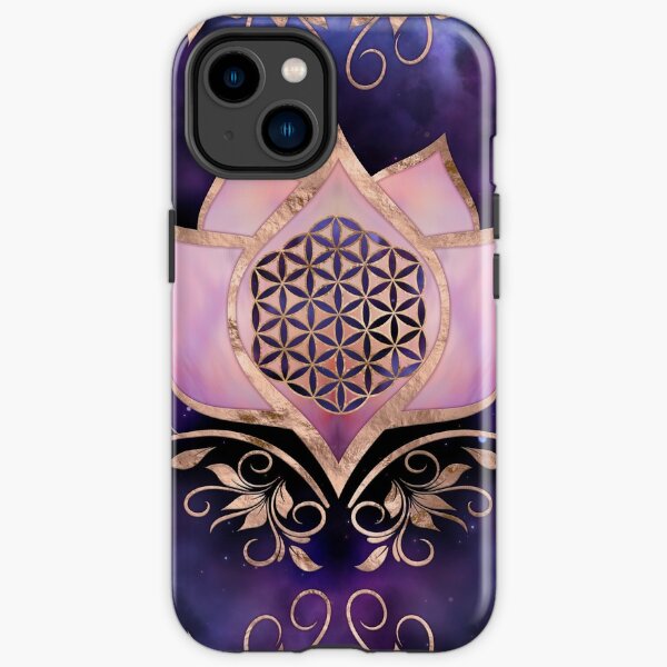 Flower of life in pink lotus ornament iPhone Tough Case