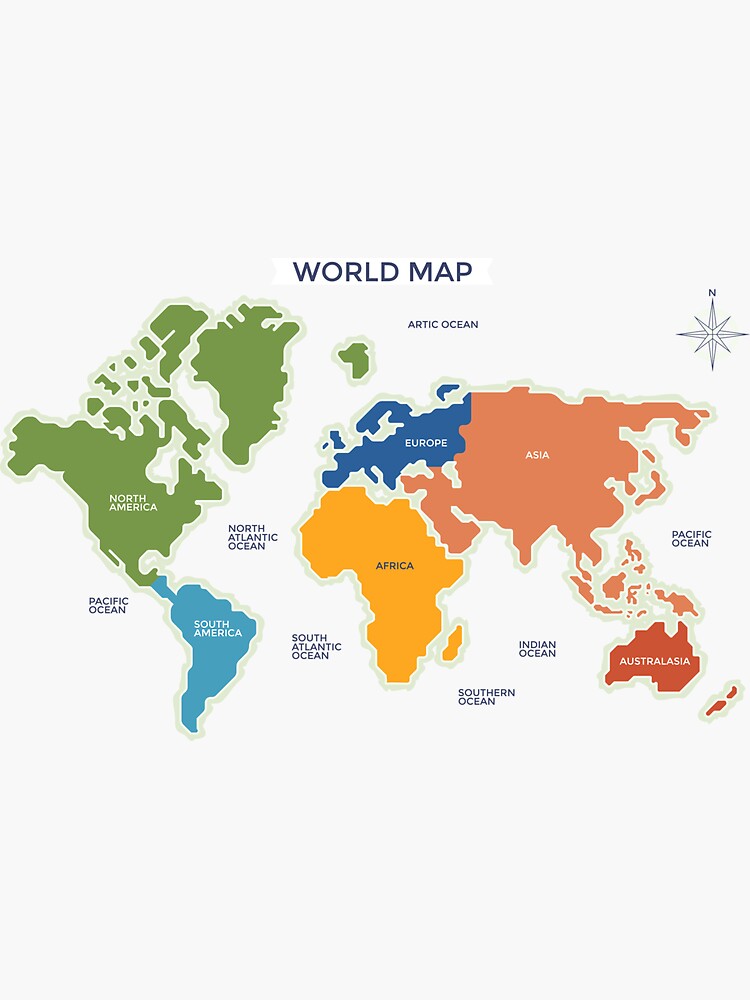 Mapa Del Mundo Simplificado Dividido A Seis Continentes En Diversos My Xxx Hot Girl 2400