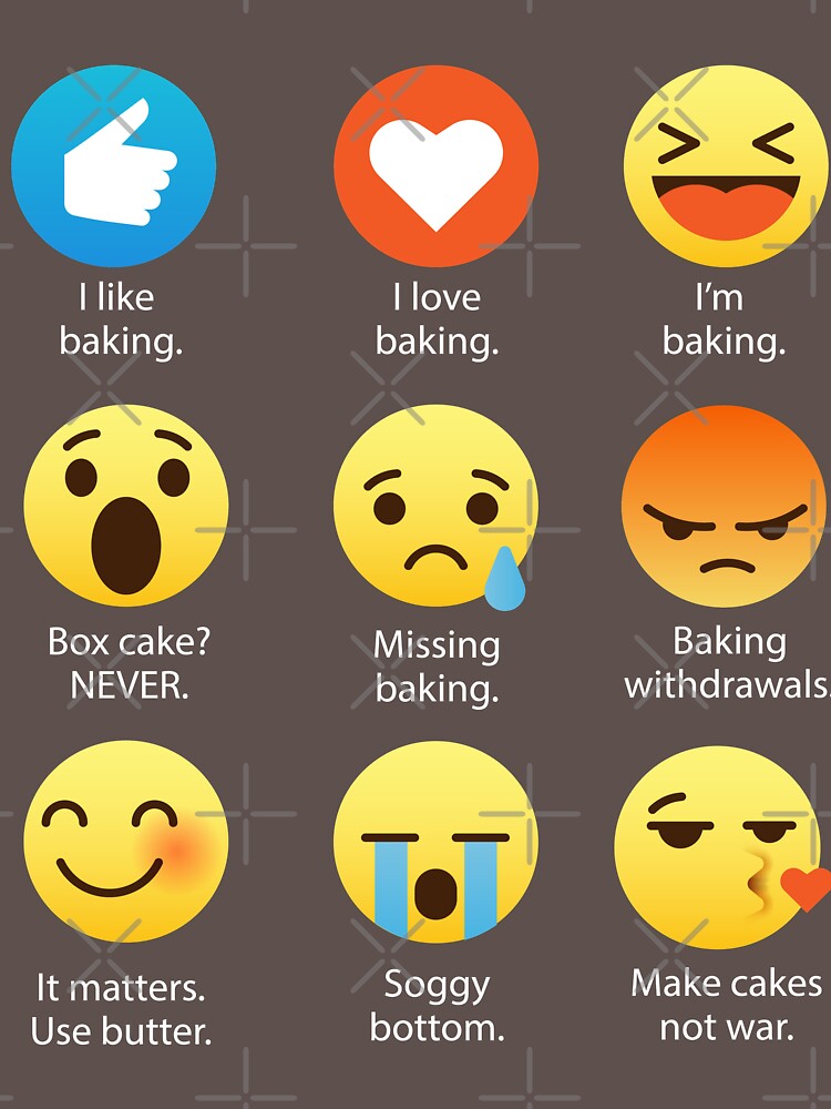 "I Love Baking Emoji Emoticon Graphic Tee Shirt Funny Bakers, Chefs
