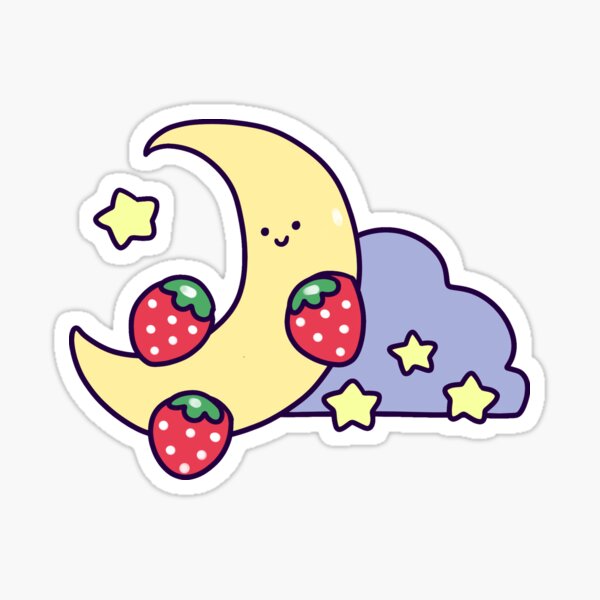 Cute Crescent Moon Sticker for Sale by SaradaBoru