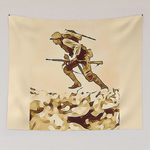 Item preview, A WW2 Marine advances under Japanese fire on Okinawa in 1945. (Digitally enhanced by WatermarkNZ Press) designed and sold by CristalleLisa.