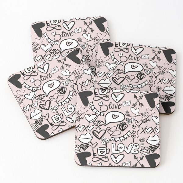 Item preview, Valentine's Day Love, Romance Doodle Pattern designed and sold by linime1984.