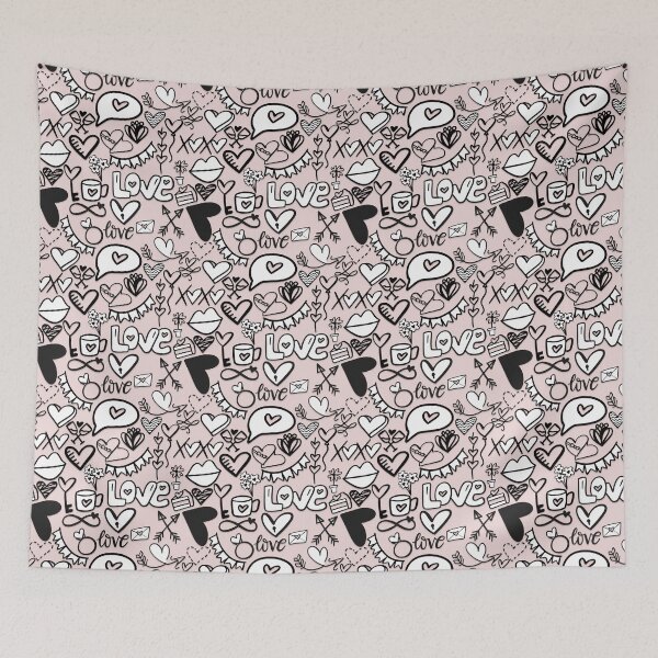 Item preview, Valentine's Day Love, Romance Doodle Pattern designed and sold by linime1984.