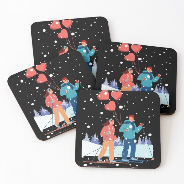 Item preview, Happy Couple in Love Skiing designed and sold by The-Muse.