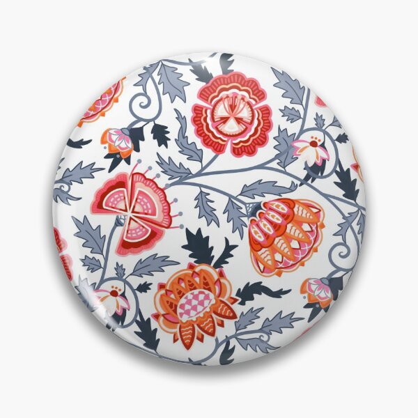 Item preview, Modern Indian Chintz - Orange, Reds & Grey Blue designed and sold by TigaTiga.