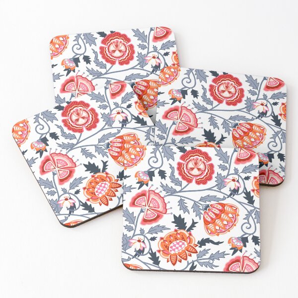 Item preview, Modern Indian Chintz - Orange, Reds & Grey Blue designed and sold by TigaTiga.