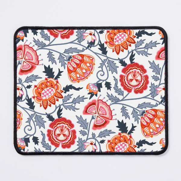 Item preview, Modern Indian Chintz - Orange, Reds & Grey Blue designed and sold by TigaTiga.