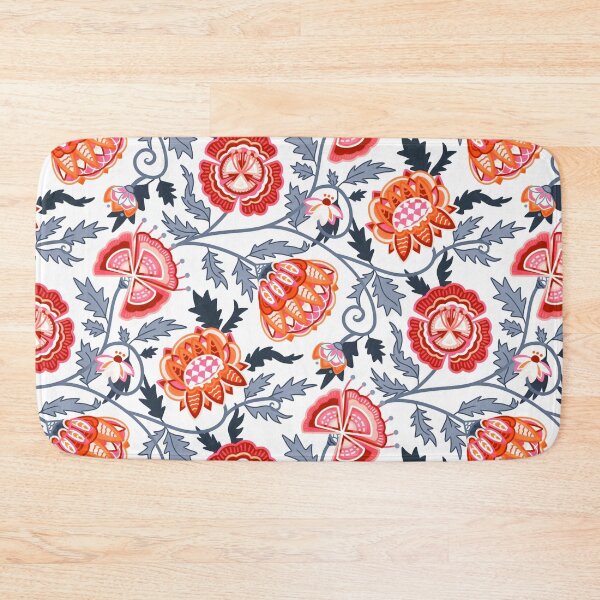 Item preview, Modern Indian Chintz - Orange, Reds & Grey Blue designed and sold by TigaTiga.