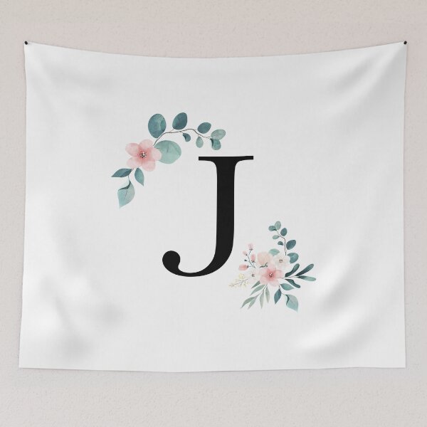 Item preview, J - Watercolor Floral designed and sold by Monograms Ultd.