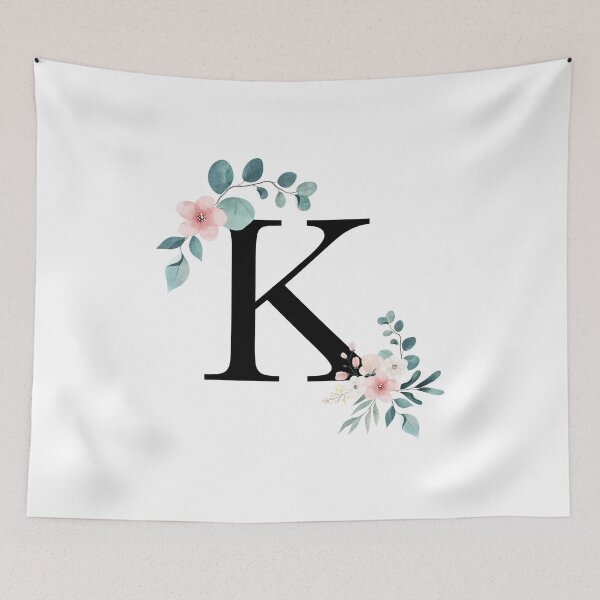 Item preview, K - Watercolor Floral designed and sold by Monograms Ultd.