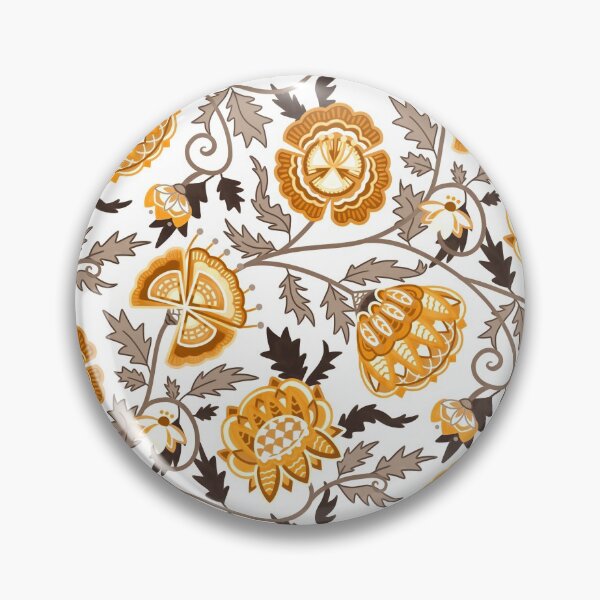 Item preview, Modern Indian Chintz - Yellow Grey designed and sold by TigaTiga.