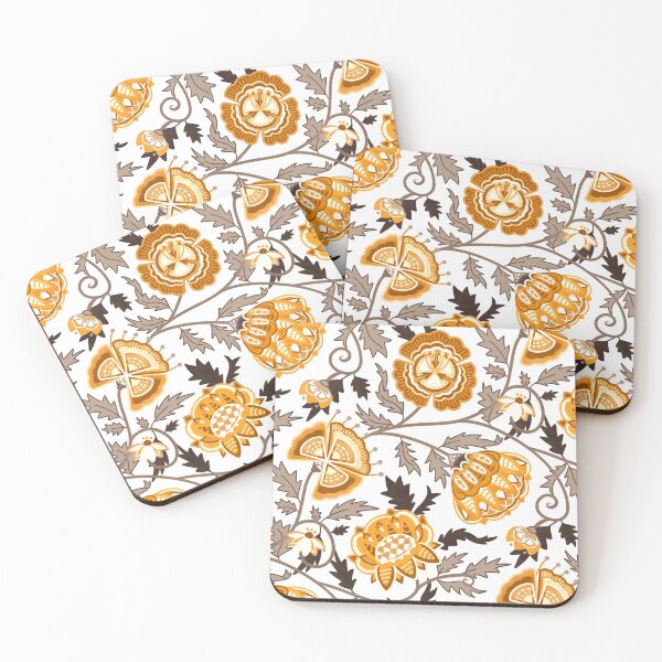 Item preview, Modern Indian Chintz - Yellow Grey designed and sold by TigaTiga.