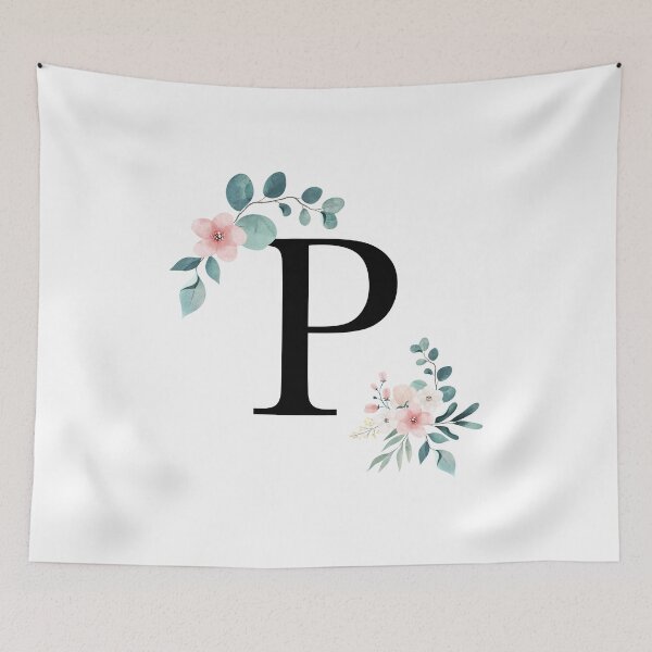 Item preview, P - Watercolor Floral designed and sold by Monograms Ultd.