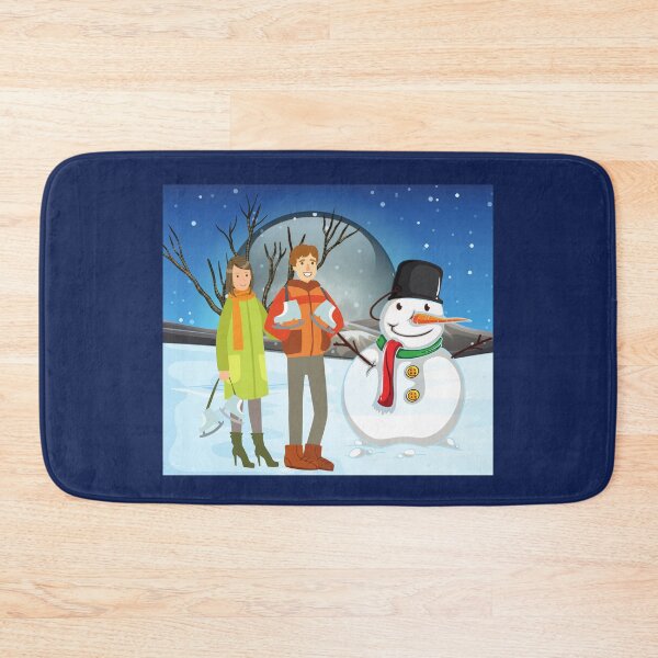 Item preview, Happy Ice-Skating Couple with Snowman designed and sold by The-Muse.