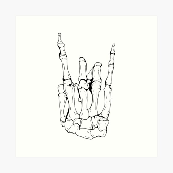 Skeleton Rocker Hand Art Print