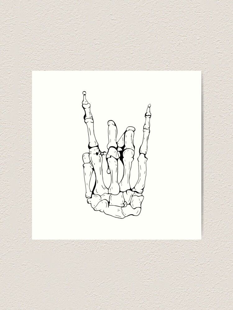 Alternate view of Skeleton Rocker Hand Art Print