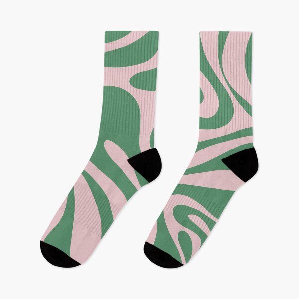 Item preview, Mod Swirl Retro Abstract Pattern in Jade Green and Pale Pink designed and sold by kierkegaard.