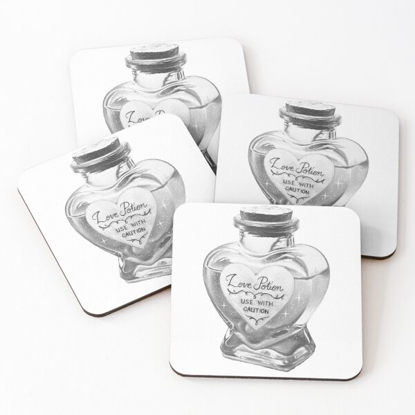 Item preview, Sepia Alchemy Love elixir potion - monochrome heart bottle designed and sold by LukjanovArt.