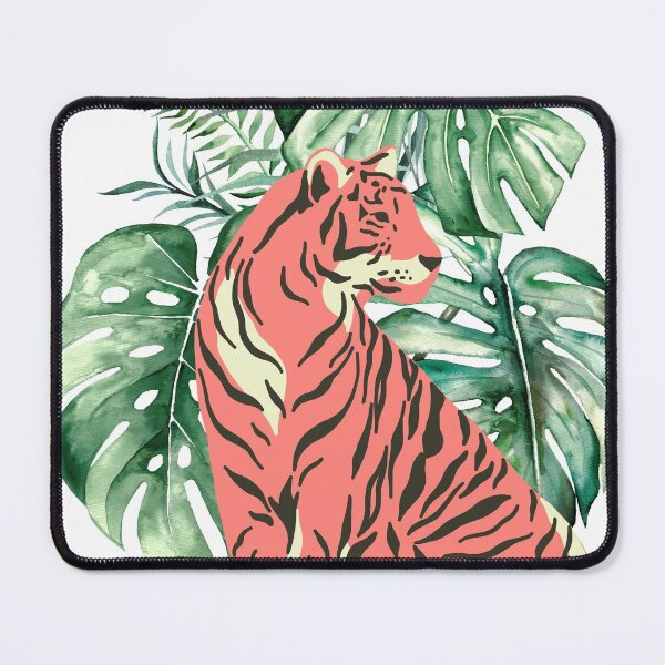 Item preview, Pink Tiger And Monstera Tropical Leaves designed and sold by DAFIN.