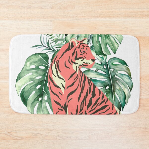 Item preview, Pink Tiger And Monstera Tropical Leaves designed and sold by DAFIN.