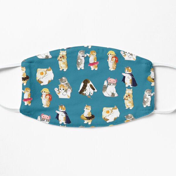 Mofu Sand Cute Cat Drawing Pattern and Pack Sticker Flat Mask