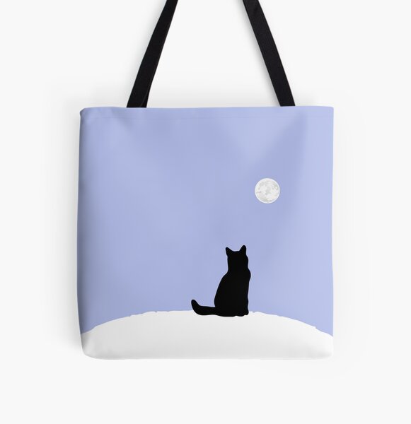 Item preview, cat silhouette looking at moon | designed and sold by mochipath.