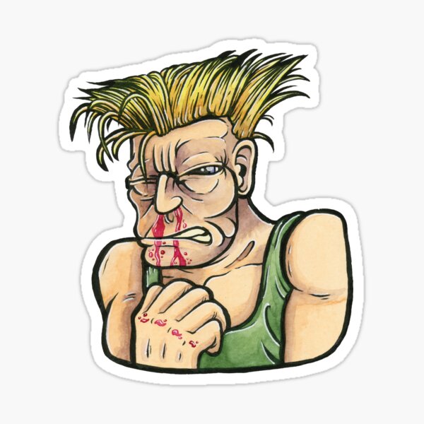 Guile from Street Fighter. Sticker for Sale by NBEdits