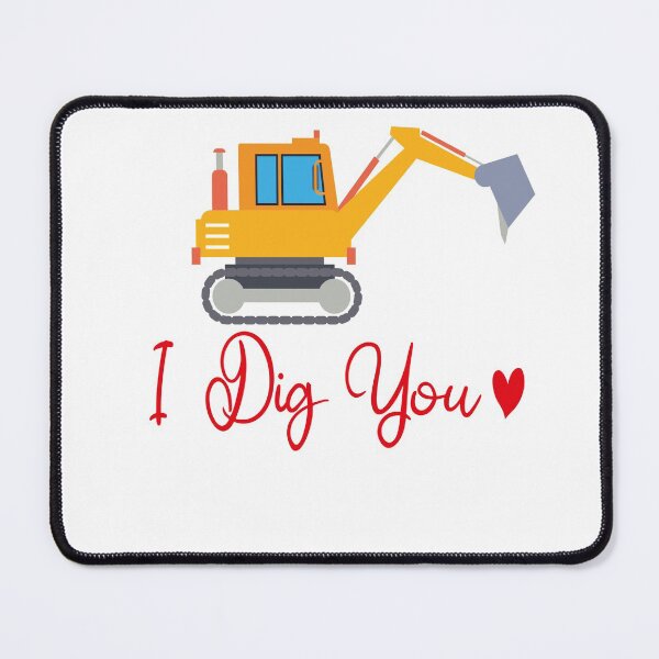Item preview, I Dig You Construction Truck Valentine's Day Red Raglan for kids designed and sold by Mambahfit.