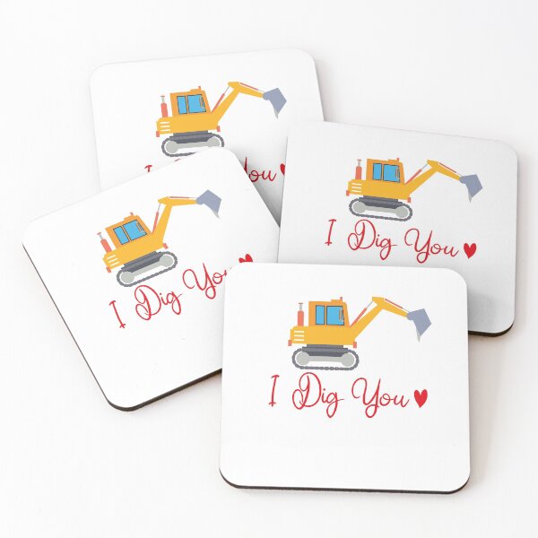 Item preview,  I Dig You Construction Truck Valentine's Day Red Raglan for kids  designed and sold by Mambahfit.