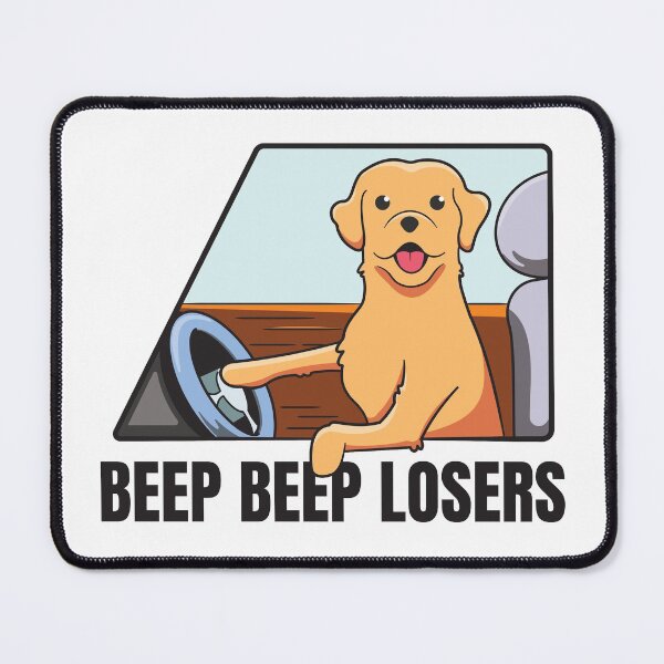 Item preview, Beep Beep Losers - Funny Dog Driving a Car Golden Retriever Driving designed and sold by thecatcouch.