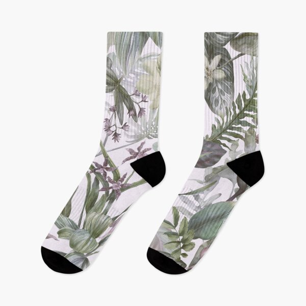 Item preview, Vintage Pastel Tropical Flowers and Leaves Abstract designed and sold by silviaol.