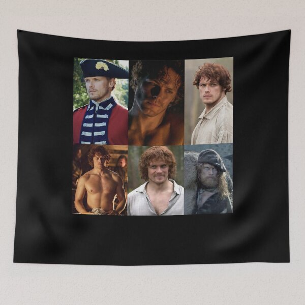 Item preview, People Call Me Jamie Fraser Collage Sam Heughan Retro Wave designed and sold by Dorthyhill.