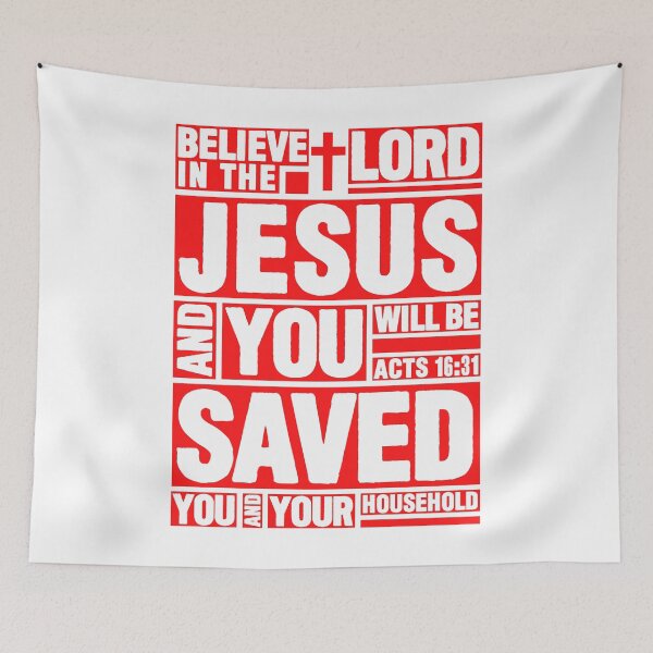 Item preview, Acts 16:31 Believe in the Lord Jesus designed and sold by plushism.