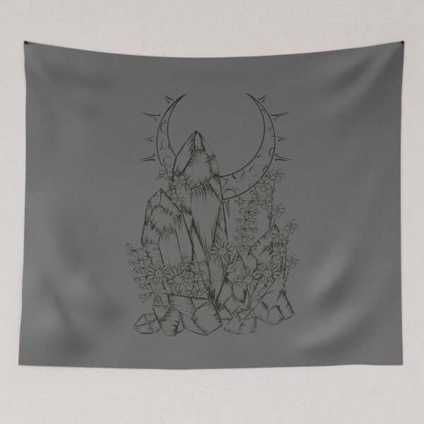 Item preview, Crystals Witchy Flowers Moon Punk Goth designed and sold by FalkDania.