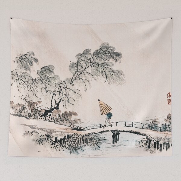 Item preview, Digital remix of a man crossing the bridge by Kono Bairei designed and sold by ramazis.