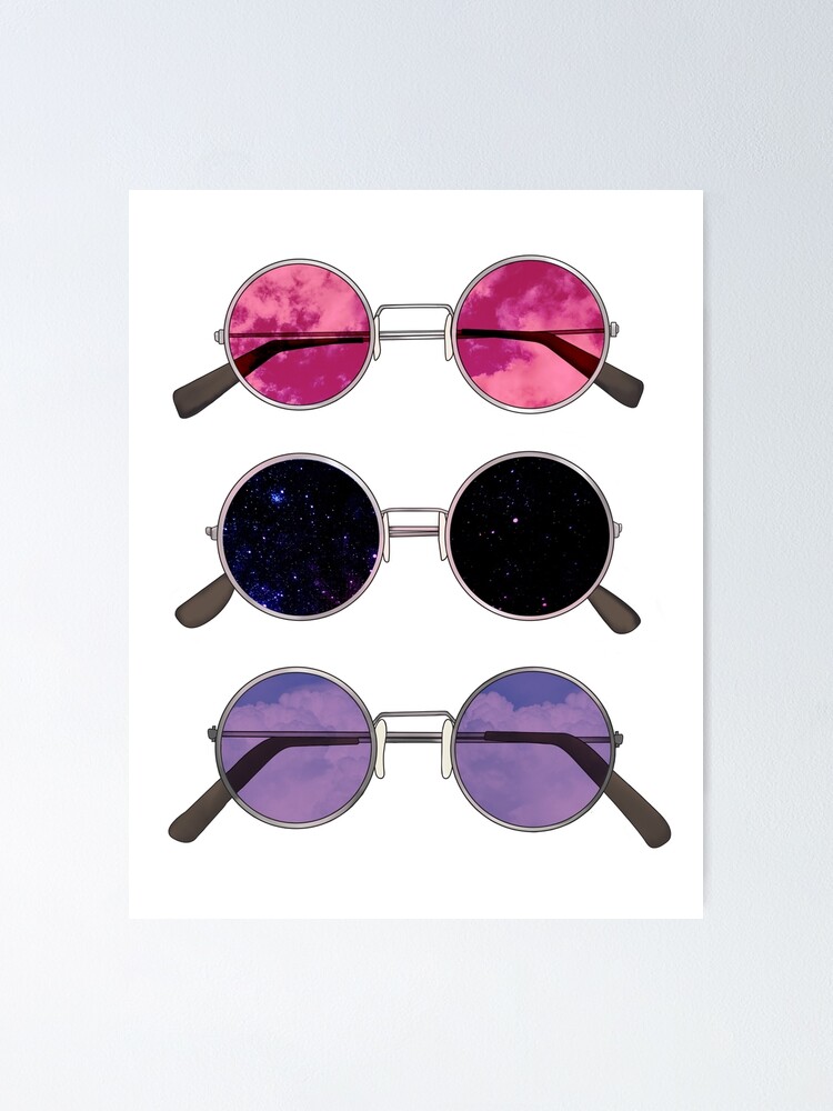 Free: AESTHETIC GRUNGE, black framed hippie sunglasses with green