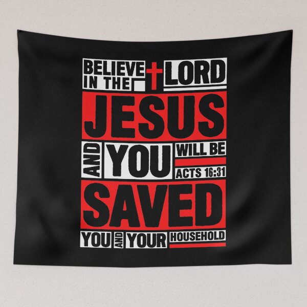 Item preview, Acts 16:31 Believe in the Lord Jesus designed and sold by plushism.