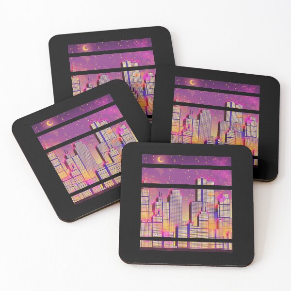 Item preview, Skyline of a City purple Synthwave designed and sold by FalkDania.