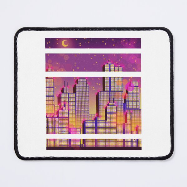 Item preview, Skyline of a City purple Synthwave designed and sold by FalkDania.