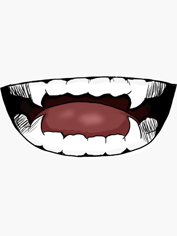 Kawaii Anime Manga Mouth Showing Teeth Sticker for Sale by TenchiMasaki